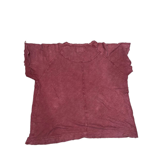 We The Free Y2K Oversized Free people Riley Tee burgundy Medium A004012 - Picture 5 of 6